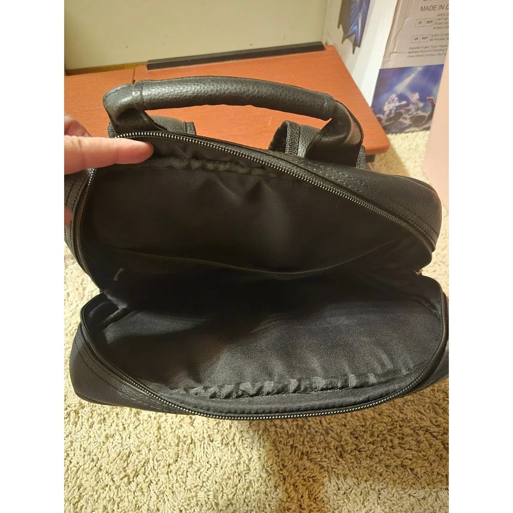 Wyndham Vacation Resorts‎ Black Faux Leather Travel Backpack Business Laptop Bag
